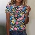thumbnail image 2 of Tops de Ajuste Suelto para las Mujeres Impreso Manga Corta Suéter Camiseta Cuello Redondo Blusa Casual, Top de Moda para el Uso Diario Y las Salidas, 2 of 6