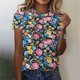 thumbnail image 2 of Tops de Ajuste Suelto para las Mujeres Impreso Manga Corta Suéter Camiseta Cuello Redondo Blusa Casual, Top de Moda para el Uso Diario Y las Salidas, 2 of 6