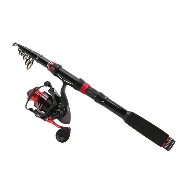 Fishing Rod And Reel Combo Set With Red And Black Carbon Fishing Rod  Fishing Pole Kit For Saltwater Freshwater
