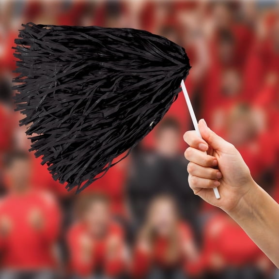 Club Pack of 48 Pre-Packaged Black Football Themed School Spirt Poly Shakers 12"