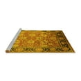 thumbnail image 2 of Ahgly Company Machine Washable Indoor Square Oriental Yellow Traditional Area Rugs, 5' Square, 2 of 4