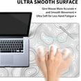 thumbnail image 5 of Topographic Contour White Gaming Mouse Pad XXL Geographic Map Lines Extended Big Large Desk Mat Non-Slip Rubber Base Stitched Edge Long Keyboard Mousepad for PC Computer Laptop,35.4×15.7 in, 5 of 6