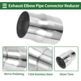 thumbnail image 4 of Adaptador de tubo de escape Mandrel de Unique Bargains, reductor concéntrico para tubo de escape de automóvil, adaptador de tubería de acero inoxidable T304 tono plateado, de 3.5'' OD a 4'' OD, 4 of 7