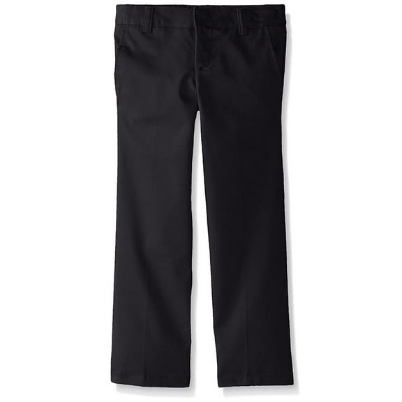 French Toast Girls 7-20 Adjustable Flat Front Twill Pant (Black 20)