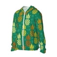 thumbnail image 2 of Kll Pineapples1 Print Men'S Women’s Upf 50+ Sun Protection Outdoor Hoodie Jacket Long Sleeve Fishing Hiking Performance Shirt- Large, 2 of 8