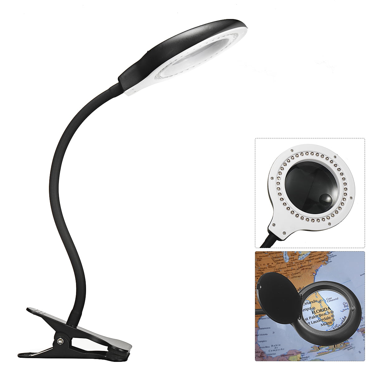 Magnifying Glass Lamp 5x 10x 40 Led, 10x Magnifying Table Lamp