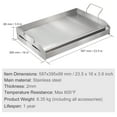 thumbnail image 2 of KFFKFF 23.5"x16" Stainless Steel Flat Top Griddle BBQ Gas Grill 2 Burners Silver, 2 of 9