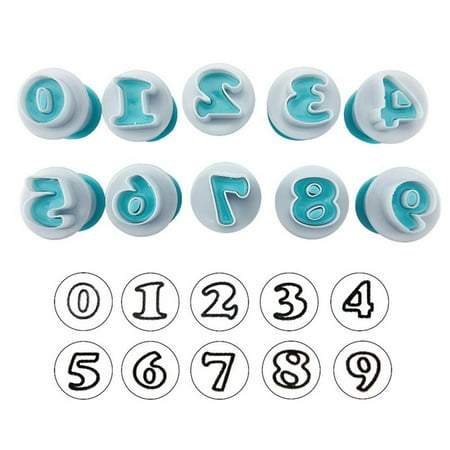 

SOFEIYA 26 Alphabet Number Letter Fondant Cake Decorating Set Icing Cutter Mould Mould Number
