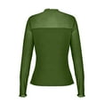 thumbnail image 6 of Miluxas Womens Long Sleeve Mesh Tops Mock Neck See Through Lace Shirts Sheer Going Out Fall Outfits Green M(M), 6 of 7