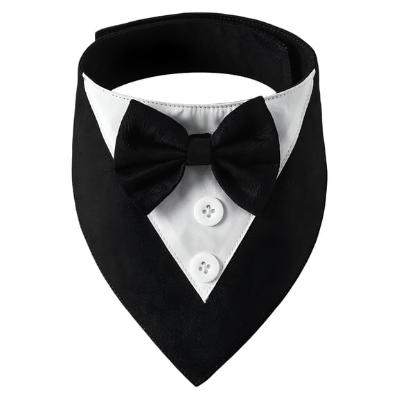 GASTROPOD Adjustable Dog Bow Tie Collar Soft Polyester Necktie Fashion Pet Accessory for Wedding Party Formal Occasions Black Xl