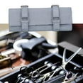 thumbnail image 5 of PU Leather Shear Holder Pouch Hair Tools Pouch Barber Shear Holder Roll up Light Blue, 5 of 8