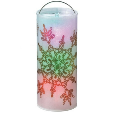 12" Battery Operated Transparent Snowflake LED Color Changing Lighted Christmas Lantern