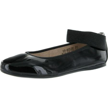 

Venettini Girls Kylee Fashion Flats with Elastic Strap Black Patent 28