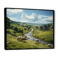 thumbnail image 2 of Designart "Germany Landmarks Cow In painting I" Animals Floater Framed Canvas Wall Art, 2 of 7