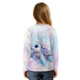 thumbnail image 2 of Xoenoiee Turtle Flower Print Girls Long Sleeve Shirts Tie Hem Fall T-Shirt Round Neck Tops Blouse Pullover Tunic Outfits Fall Clothes, 5-6 Year, 2 of 7