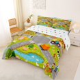 thumbnail image 2 of Manfei Toy Cars Full Size Comforter Sets,Cartoon Boys Art Bedding Comforter Set,Gray,Polkadot Reversible,3 Pieces,1 Comforter and 2 Pillowcases, 2 of 7
