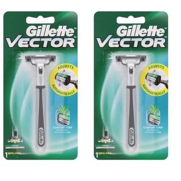 Repuesto de hojas de afeitar Gillette Vector compatible con Atra Plus, paquete de 2