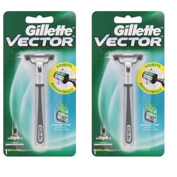 Repuesto de hojas de afeitar Gillette Vector compatible con Atra Plus, paquete de 2