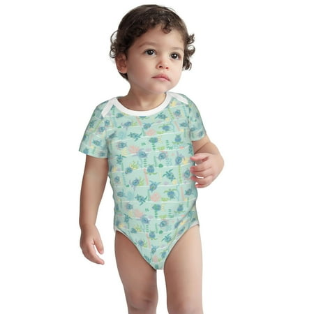 

Fotbe Sea Turtle Pattern Unisex-baby Short-sleeve Bodysuit Short Sleeve Bodysuits One-piece 100% Organic Cotton for Infant Baby Boys Unisex-18 Months