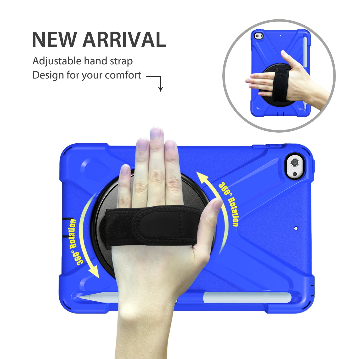 iPad Mini 5 Case for Kids, iPad Mini 5/Mini 4 Case Shockproof, Heavy Duty Protective Rugged iPad Mini Case with Pencil Holder /Kickstand Case for iPad Mini 5th/4th Generation 7.9 Inch - BLUE