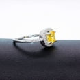 thumbnail image 4 of Uloveido White Gold Plated CZ Crystal Halo Solitaire Engagement Rings for Women, Charm Wedding Rings (Yellow, Size 8) Y3100, 4 of 7