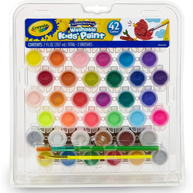 Juego de pintura lavable Crayola Kids, 42 ct., regalo para niños, 3, 4, 5, 6, 7 años, surtido
