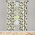 thumbnail image 3 of Ambesonne Dog Curtains, Sketch Style Canine Pattern, Pair of 28"x84", Grey Marigold White, 3 of 5