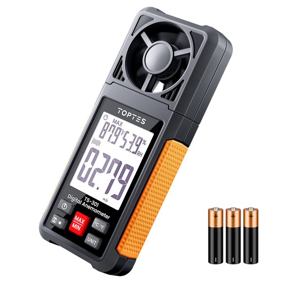 Anemómetro TOPTES TS-301, medidor digital de velocidad del viento, pantalla LCD