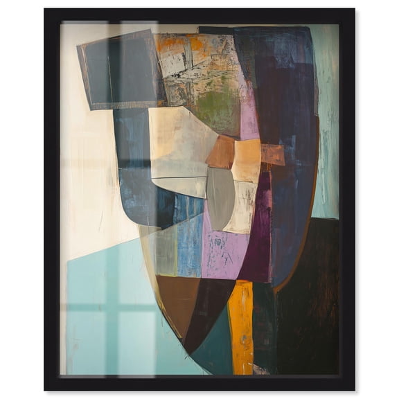 Assembled Abstractions Shadowbox Print Midcentury Art by Art Remedy, Black Frame, 16 x 20