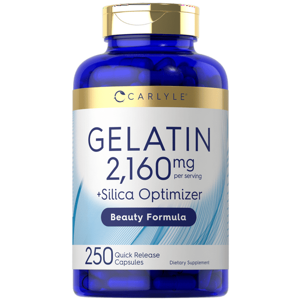 Gelatin 2160 mg With Silica Optimizer 250 Capsules by Carlyle