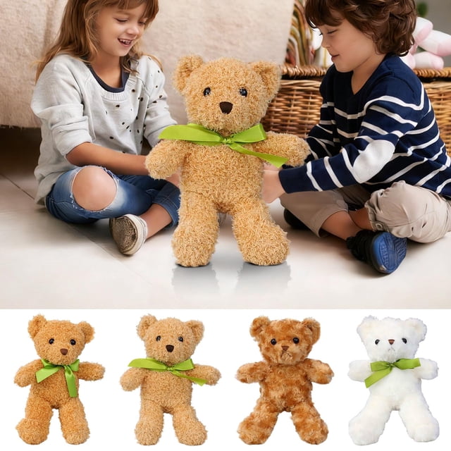 Juguete de peluche con osito y jersey de peluche - poliéster suave, jersey festivo de punto, peluche ultra acogedor y abrazable, decoración de invierno navideña, regalo adorable, 1 pack