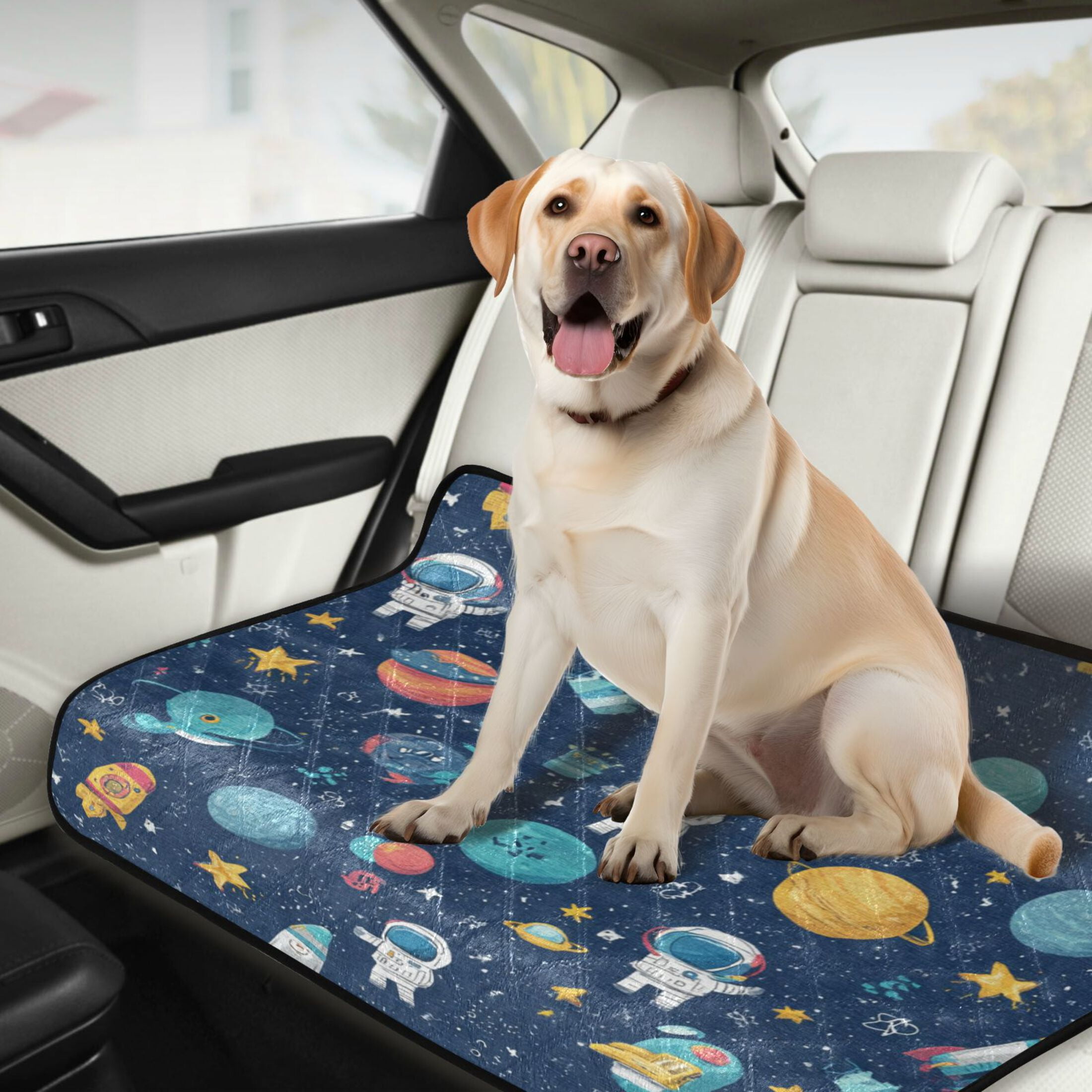 Qxltty Space Themed Cat litter Pads Pet Set of 3 Diaper Mats Center Anti-leakage Layer Absorbent Soft and Comfortable