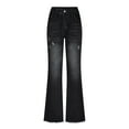 thumbnail image 4 of Bigersell Black Jeans for Women Jeggings Deals High Waist Jeans Ladies Flare-Leg Denim Pants Distressed High Waisted Jeans Female Loose High Waist Full Length Pants Style J-39 Black XXL, 4 of 5