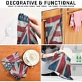 thumbnail image 4 of Vintage USA UK Flag Tea Towels 4 Pack American England Flag Kitchen Dish Cloth with Hanging Loop, 18"x28" Lint-Free Absorbent Towel for Kitchen Drying Wiping and Cleaning, 4 of 7