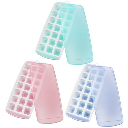 

Rdeuod Ice Cube Tray 3 Pieces Collapsible Silicone Ice Tray with Lid Silicone Ice-Cube Mould in Home