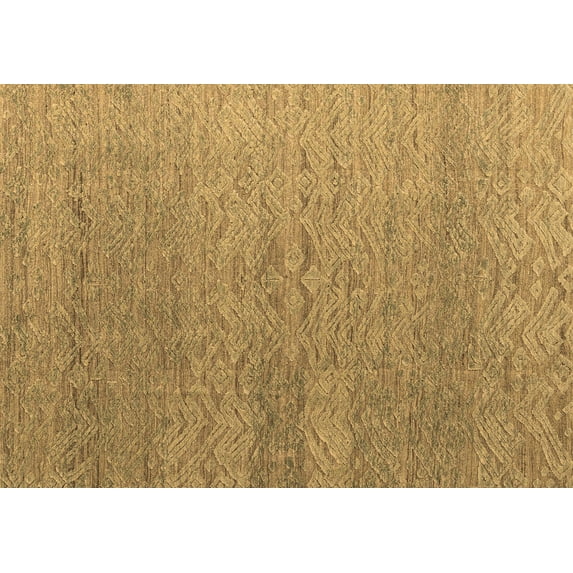 Ahgly Company Indoor Rectangle Abstract Brown Modern Area Rugs, 2' x 4'
