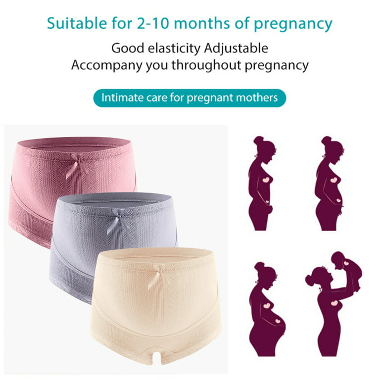 Spdoo Cotton Maternity Panties High Waist Panties for Pregnant Adjustable  Lace Trim Underwear Pregnancy Postpartum Belly Support Briefs 