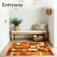 thumbnail image 3 of ODIKA 4'x6' Machine Washable Non-Slip Area Rug, Orange Rust Copper Abstract Geometric Shape High Traffic Rug, Orange, 86283, 3 of 7