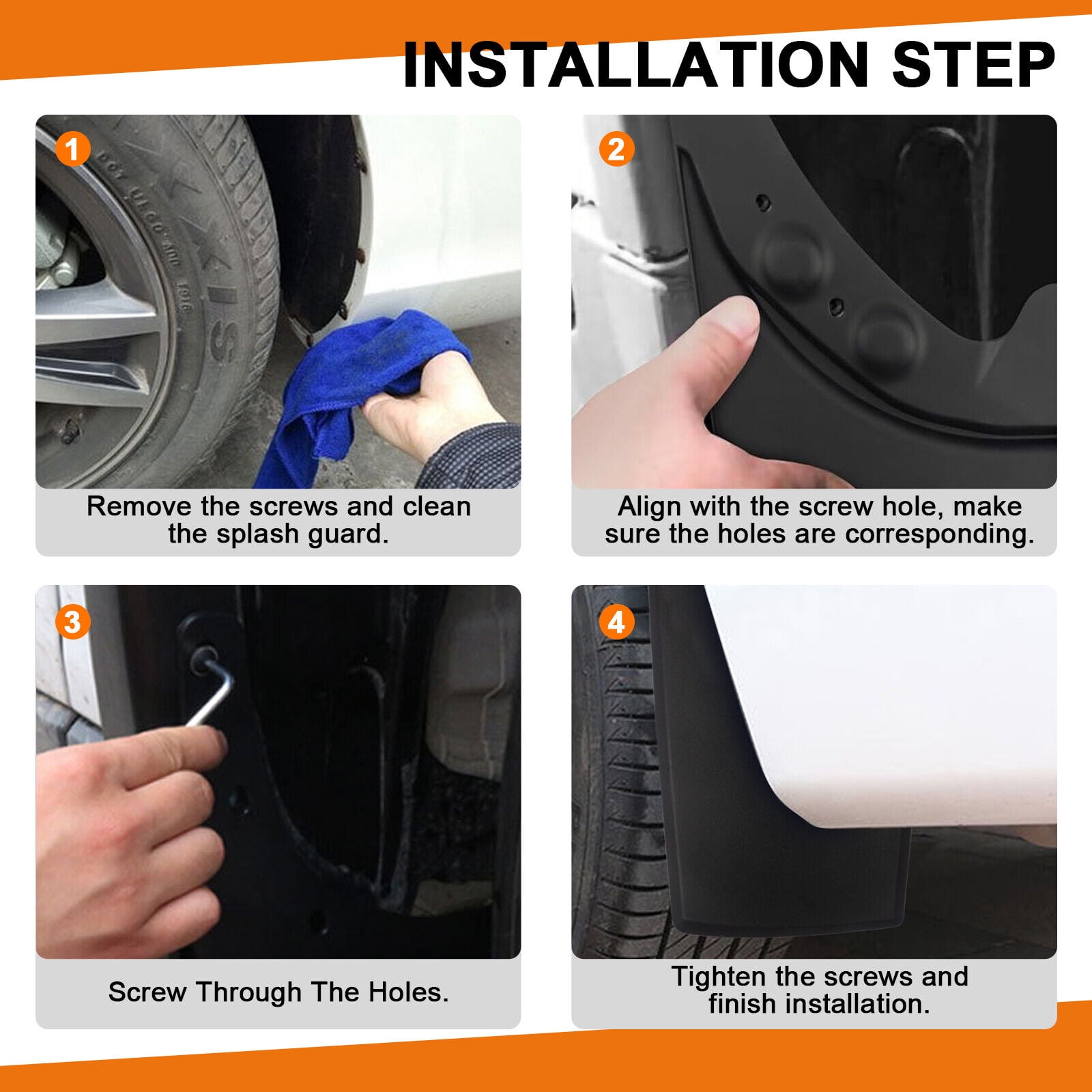 4PCS Front & Rear Mud Flaps & Splash Guards Customed For Toyota Tacoma 2024-2025 Upgrade Fender Mudguards Exterior Accessories