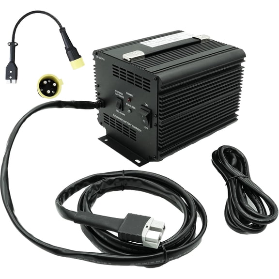 Schauer JAC2036H 36V 20A Automatic Battery Charger with Float Mode   Star Car 3-Pin Yellow Plug Adapter / SB50 – Golf Cart, Lead Acid, AGM & Gel Batteries