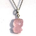 thumbnail image 2 of Precio al por mayor, colgante tallado de Hello Kitty de cristal de piedra curativa de cuarzo rosa Natural con cadena, 2 of 4