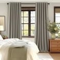 thumbnail image 6 of PrimeBeau 100% Blackout Curtains 84 Inch Length 2 Panels Set for Bedroom Windows/Living Room Thermal Insulated linen-like fabric Blend Curtain Rod Pocket/Back Tab Taupe, 6 of 6