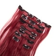 thumbnail image 3 of SHCKE Clip in Hair Extensions Rose Red 8Pcs Set Clip-in Hair Extensions 24 Inch Long Curly Hair Extensions Double Weft Synthetic Hairpiece for Women, 3 of 6