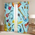 thumbnail image 2 of Manfei Kawaii Blue Headphones Black Out Curtains for Kids, Cartoon Musical Note Curtains Pack of 2 (42x63 Each), Music Lover BedroomDecor, 2 of 6