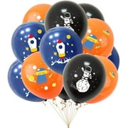LUU-30pcs Outer Space Party Balloons 12 Inch Latex Galaxy Space Theme Party Balloon Rocket Astronaut Balloon for Space Birthday Party Baby shower Decoration_SAI