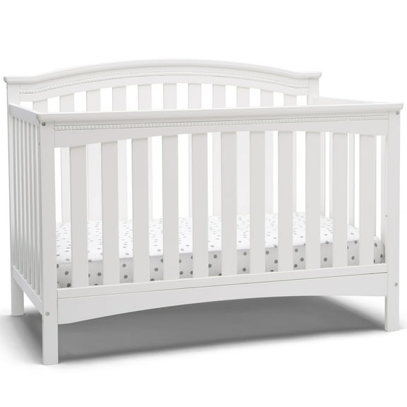 Delta Children Waverly 6-in-1 Convertible Baby Crib, Bianca White