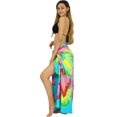 thumbnail image 4 of HAPPY BAY Women's Beachwear Summer Beach Wrap Bikini Wraps Sarong Coverups Skirt Bathing suit Swimsuit Swimwear Swim Cover up for Women One Size Turquoise, Hibiscus, 4 of 5
