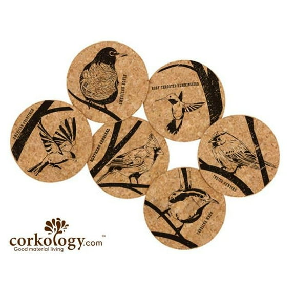 Corkology 378 Songbirds Cork Coaster Sets