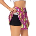 thumbnail image 2 of Bixox Women's Green Avocado pattern 2 in 1 Running Shorts - Lightweight Athletic Workout Gym Yoga Shorts Liner with Pockets -, 2 of 7