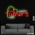 thumbnail image 2 of Craftnamesign Happy Father Day Neon Sign, Father Day Decor, Gift For Dad, 2 of 4